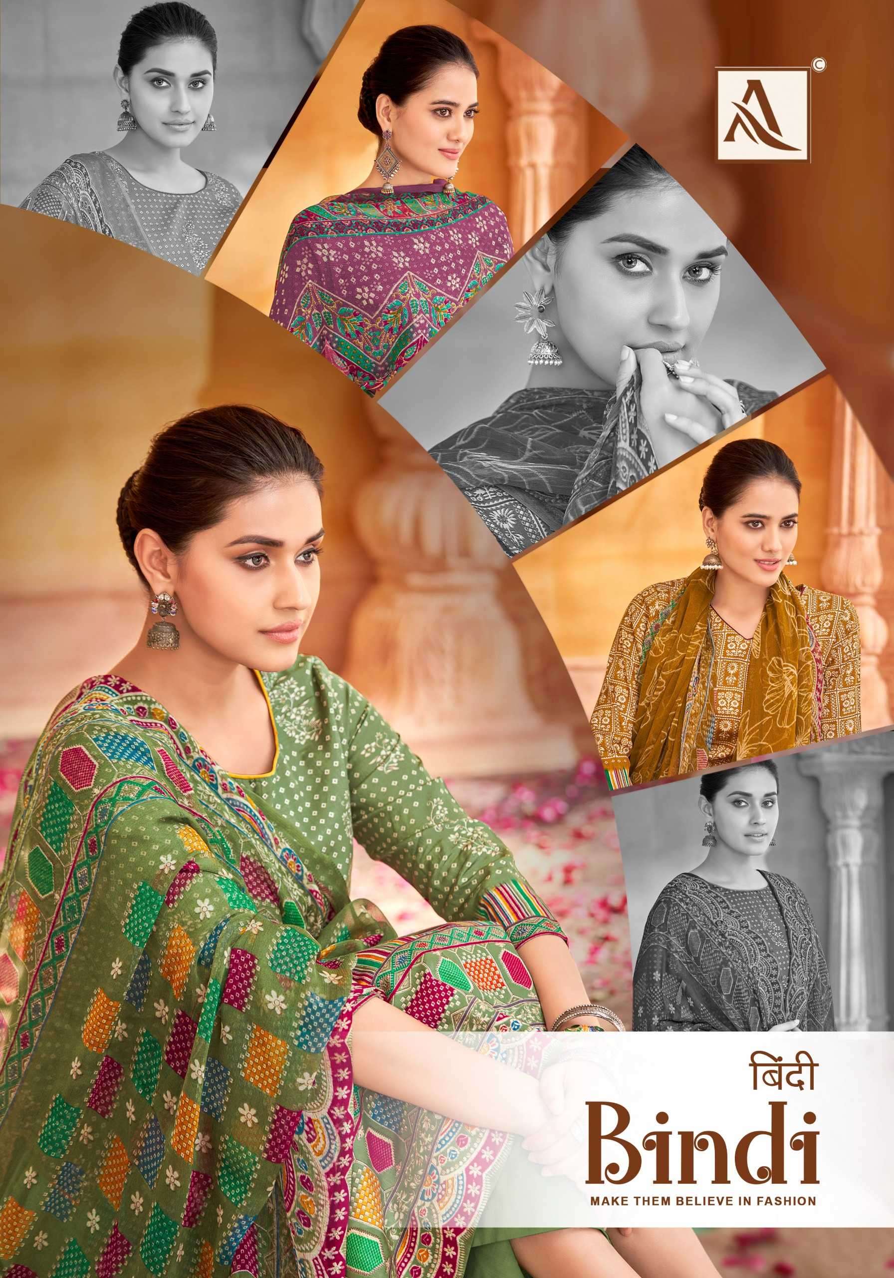 alok suit bindi series 1464001-1464006 Pure Zam suit