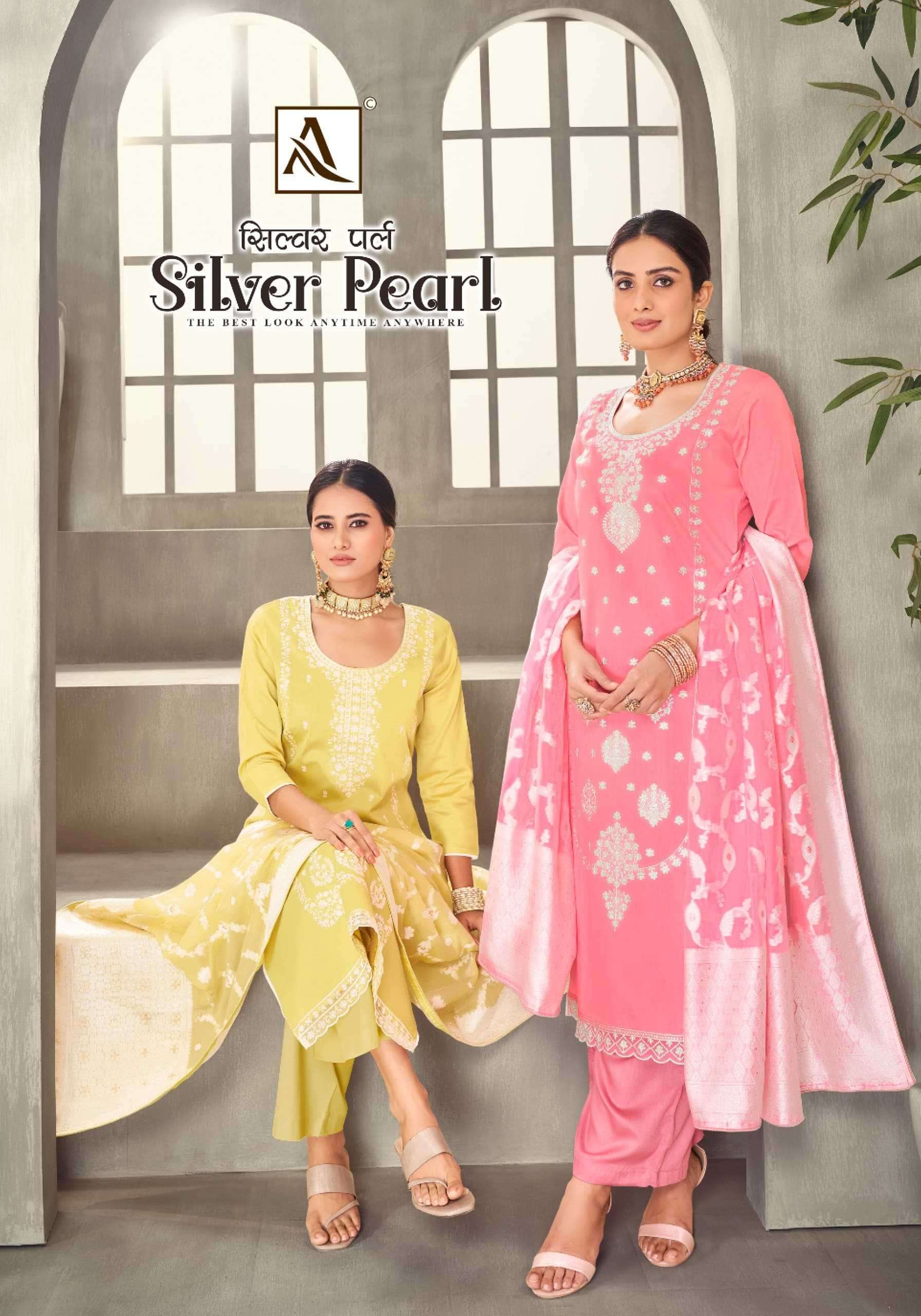 alok suit silver pearl series 1469001-1469006 Pure Zam Cotton suit