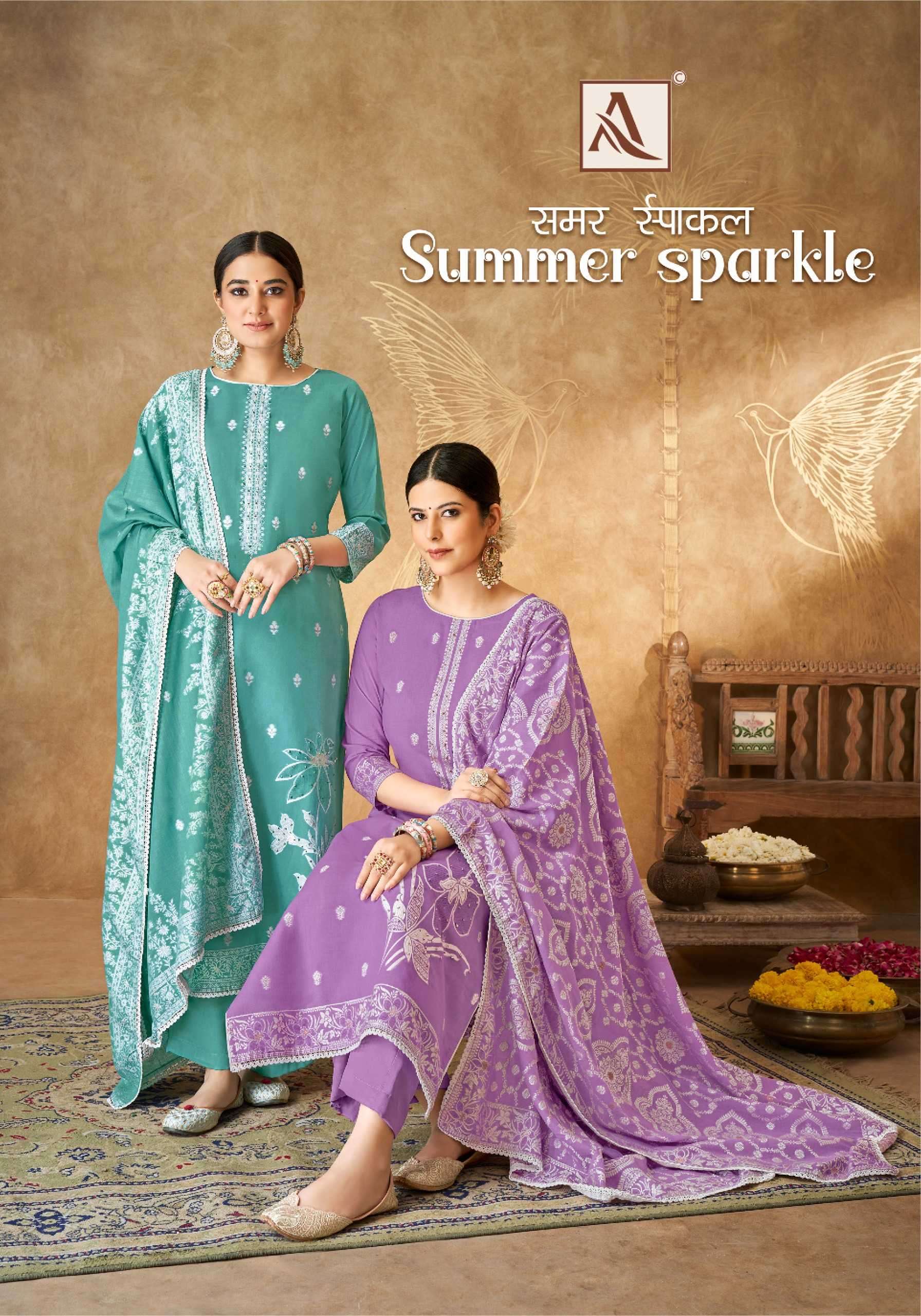 alok suit summer sparkle series 1447001-1447006 Premium Fine Cotton suit