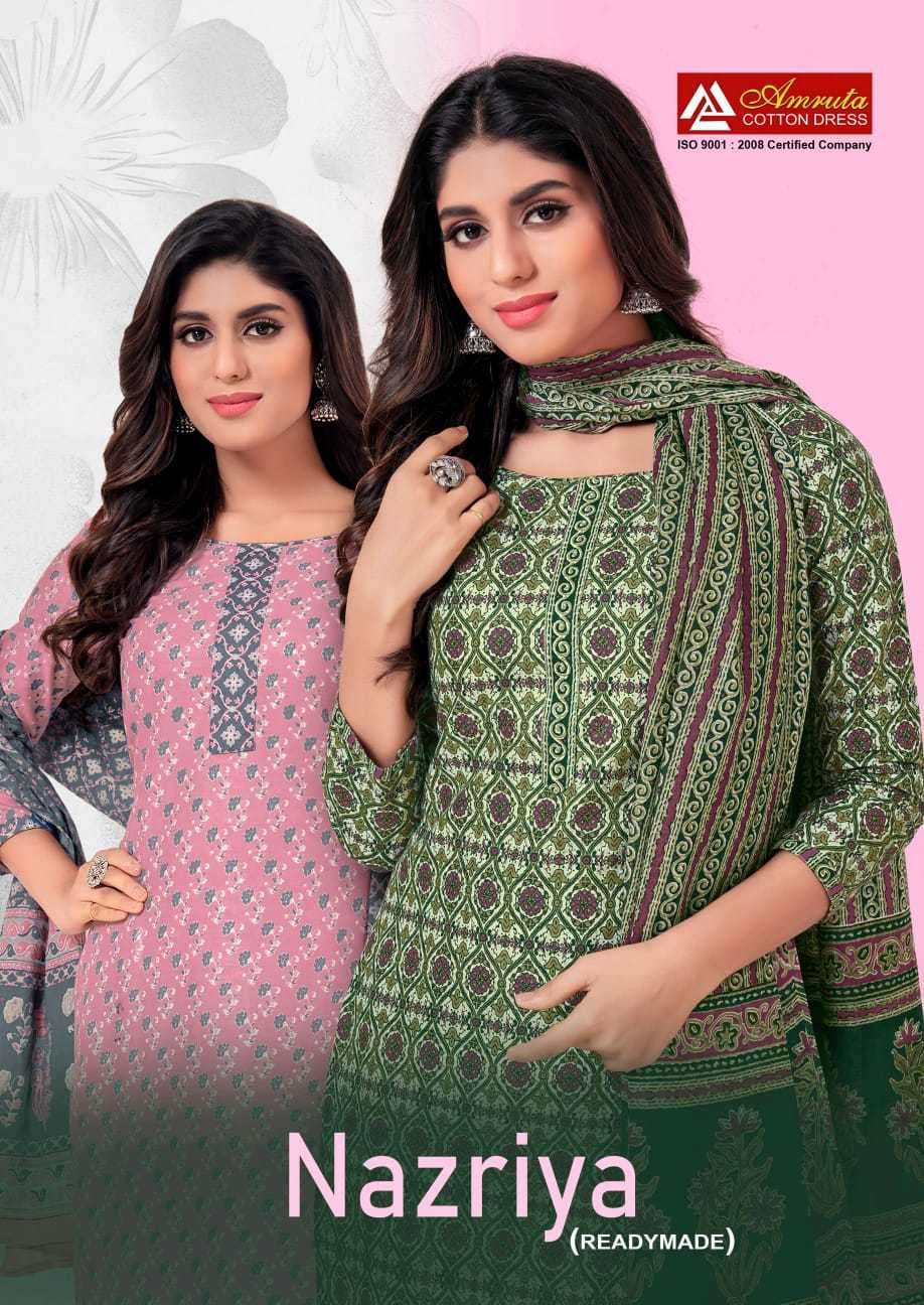 amruta cotton nazriya series 1001-1010 cotton readymade suit