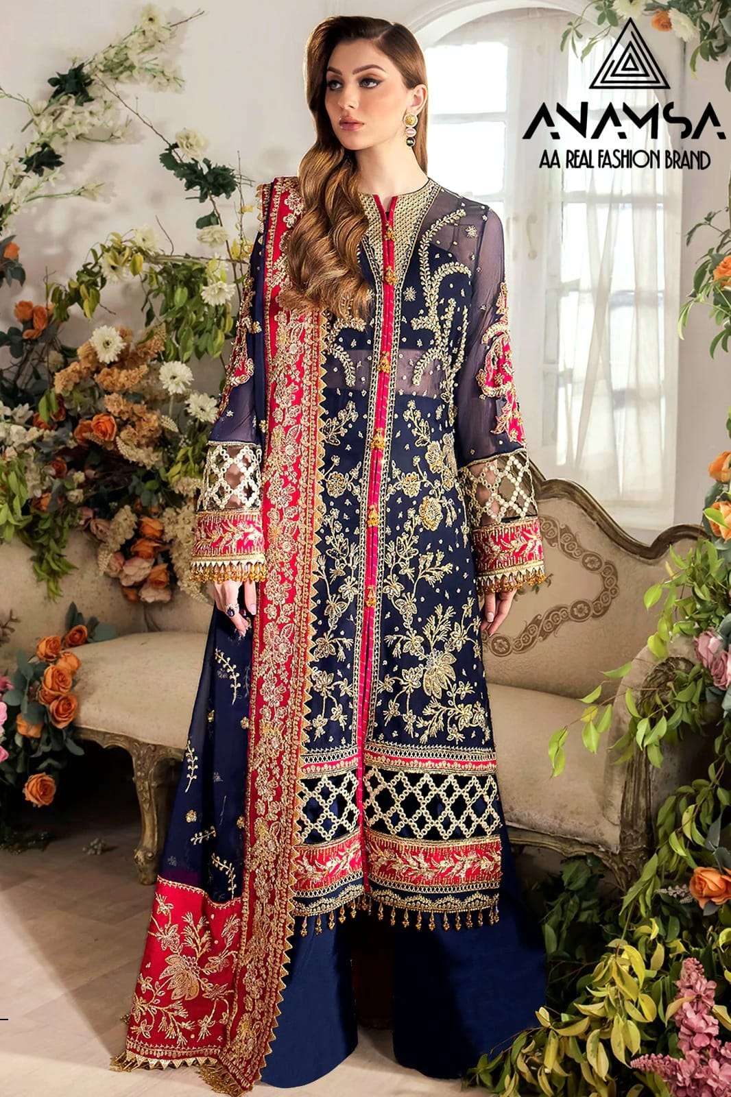 Anamsa 418  Heavy Pure Fox Georgette suit