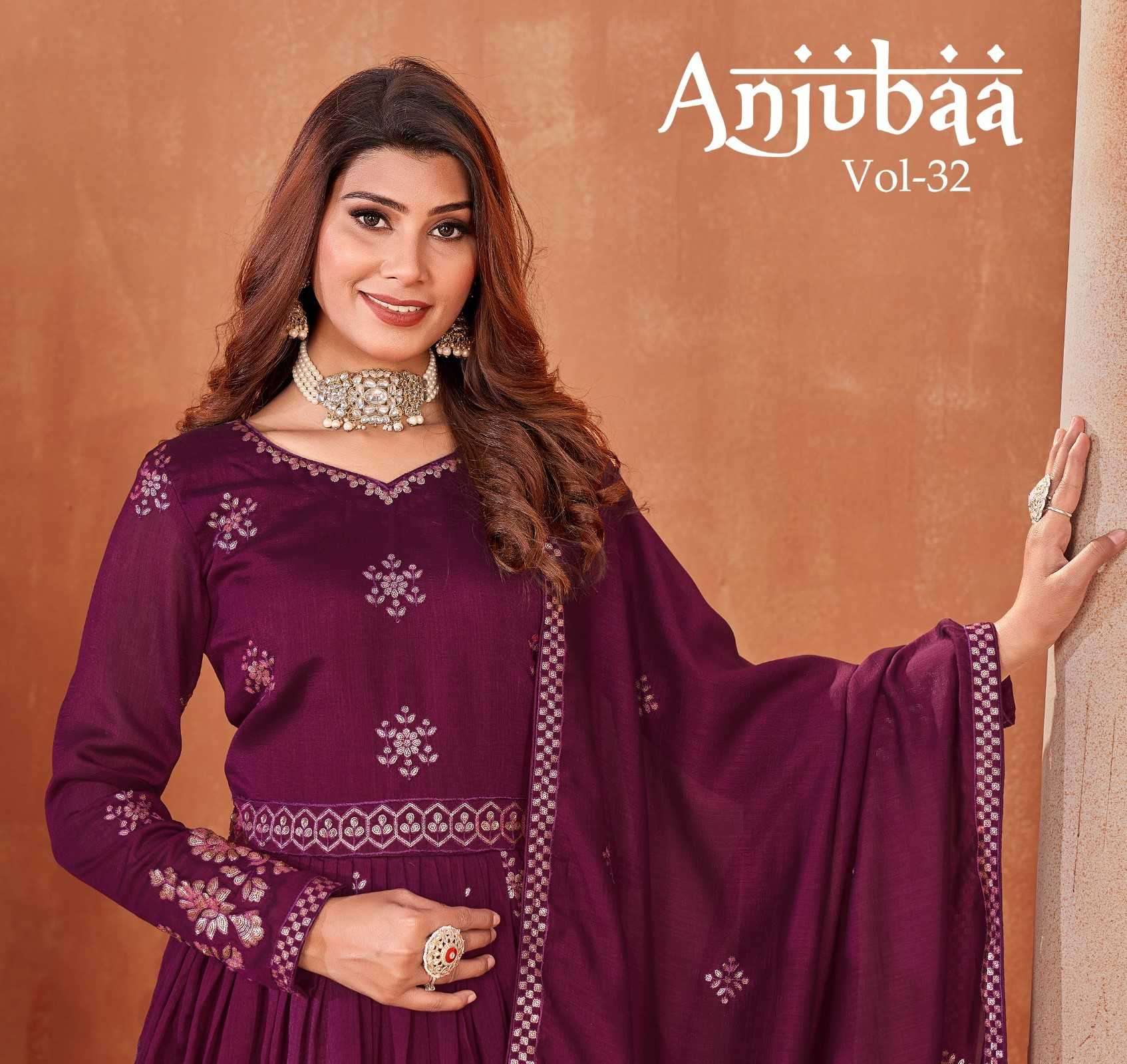 anjubaa vol 32 series 10321-10324 silk suit