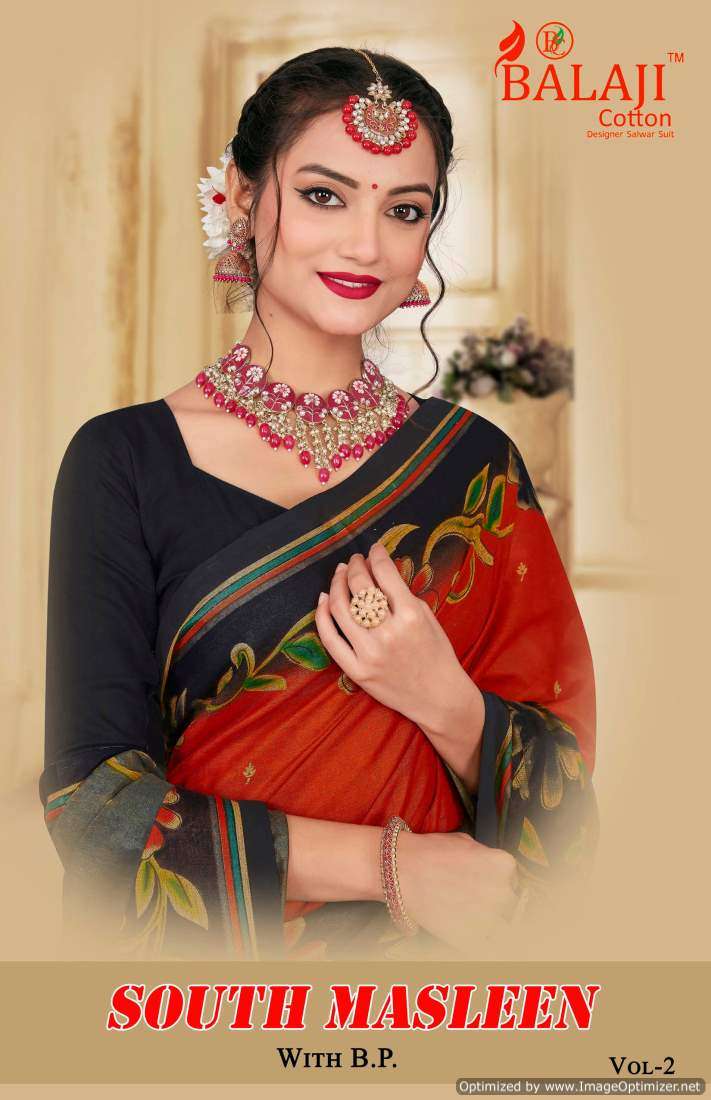 Balaji South Masleen Vol-2 series 201-210 Pure Cotton Printed saree