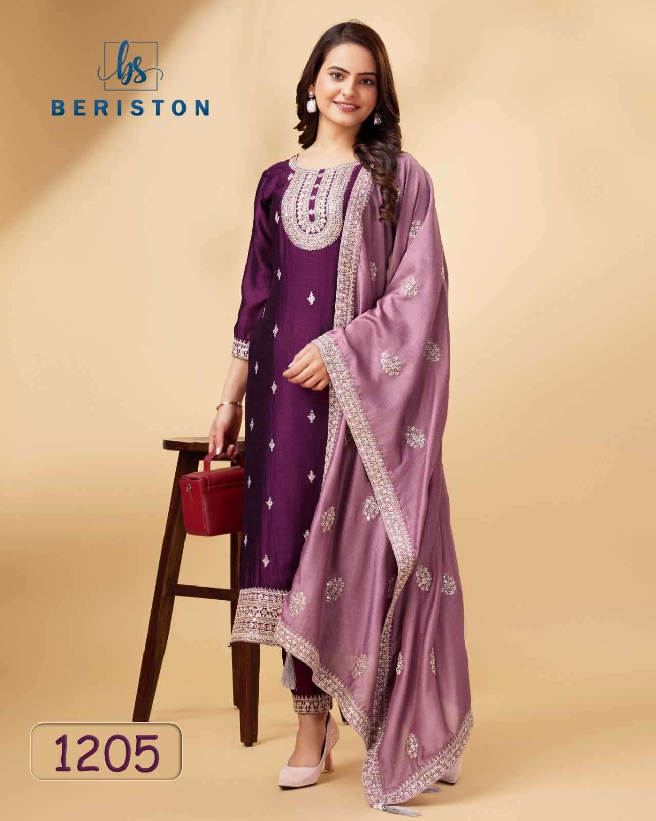 beriston vol 12 series 1201-1205 vichitra silk suit