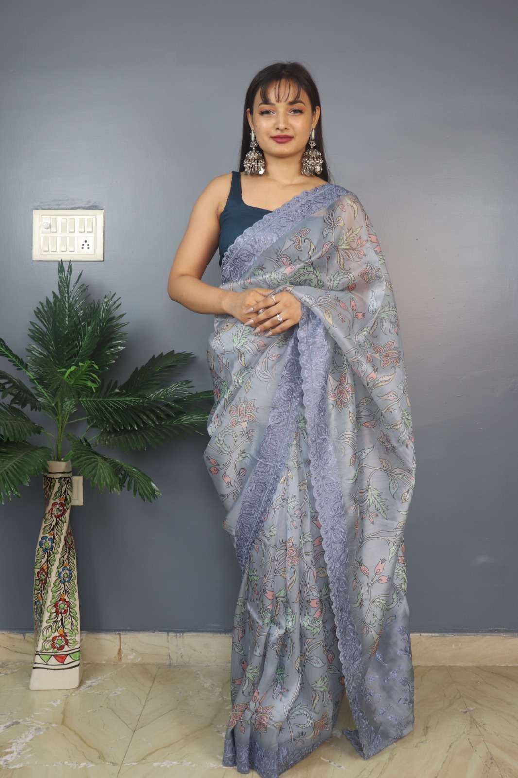 bt-5302 vrinda Pure soft organza silk saree 