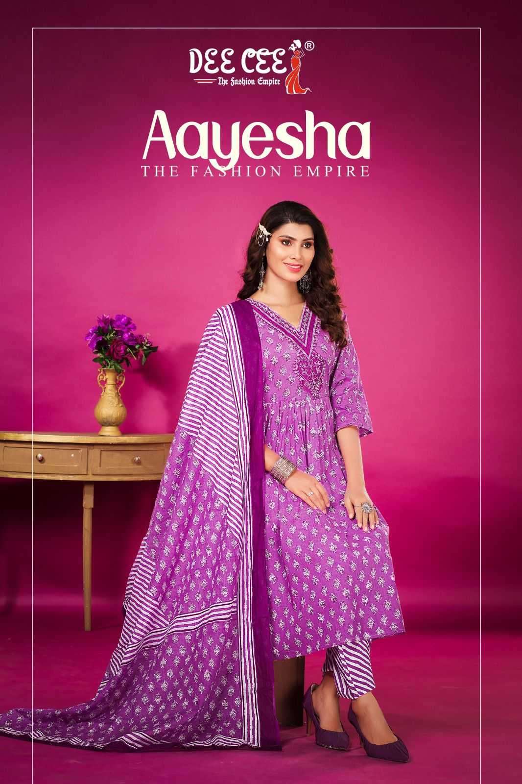 dee cee aayesha series 101-106 cotton cambric readymade suit 