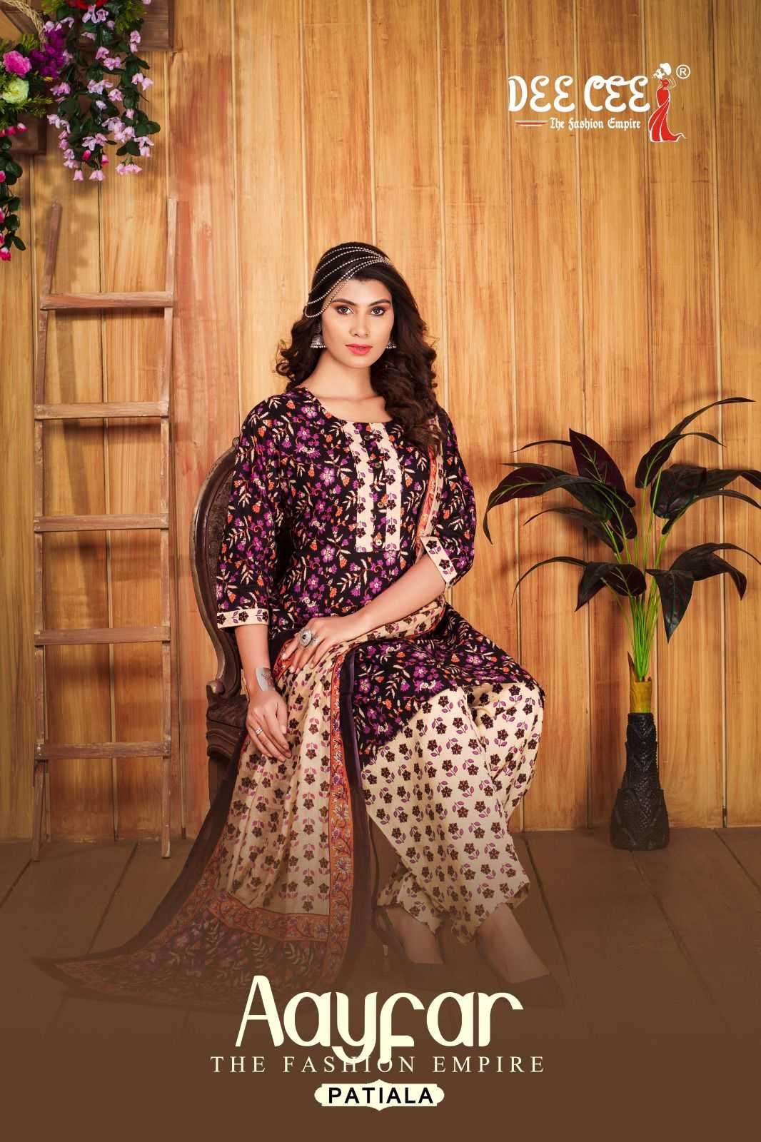 dee cee aayfar series 101-106 cotton cambric readymade suit