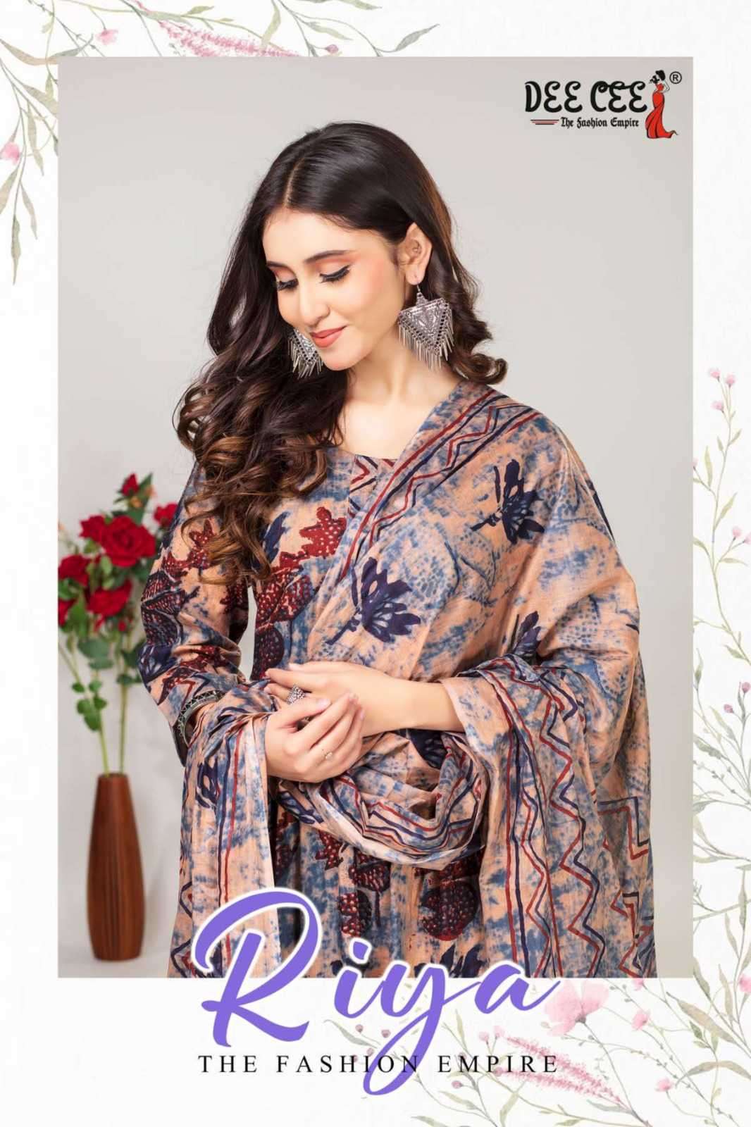 dee cee riya series 101-106 cotton cambric readymade suit 