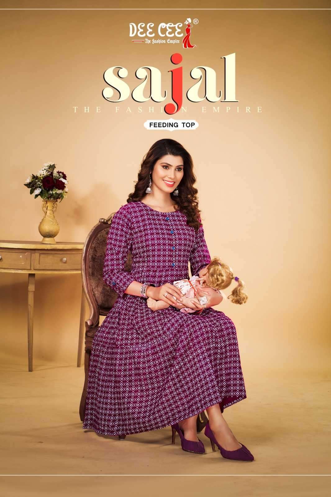 dee cee sajal series 101-106 rayon print kurti 