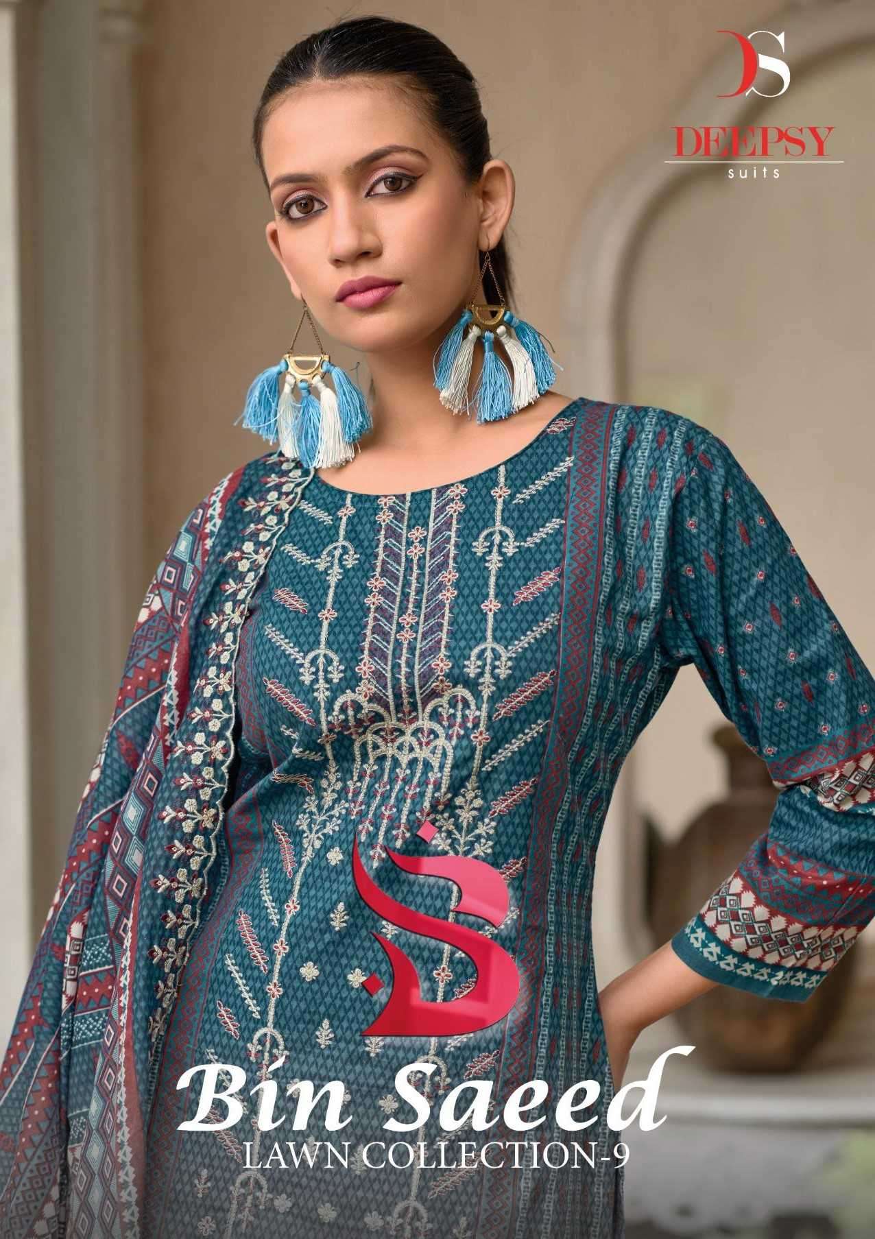 deepsy bin saeed lawn collection vol 9 series 9001-9006 Pure cotton suit