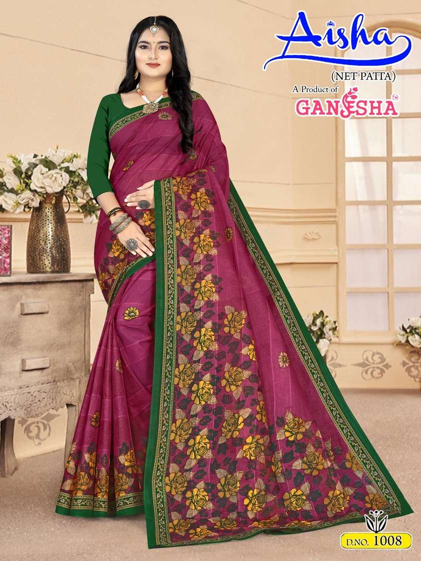 Ganesha Aisha Vol-1 series 1001-1010 Heavy Cotton saree