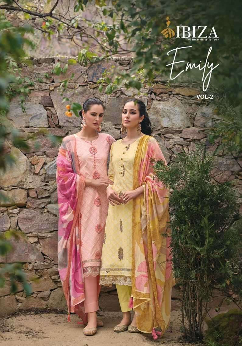 ibiza suit emily vol 2 series 10734-10741 pure lawn cotton suit 