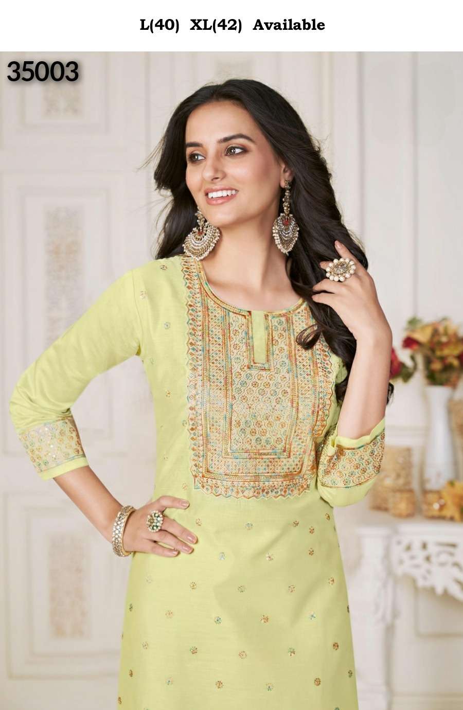 INNAYA Vol-3 designer Silk Based fancy Fabric With Embroidery & Hand Work kurti