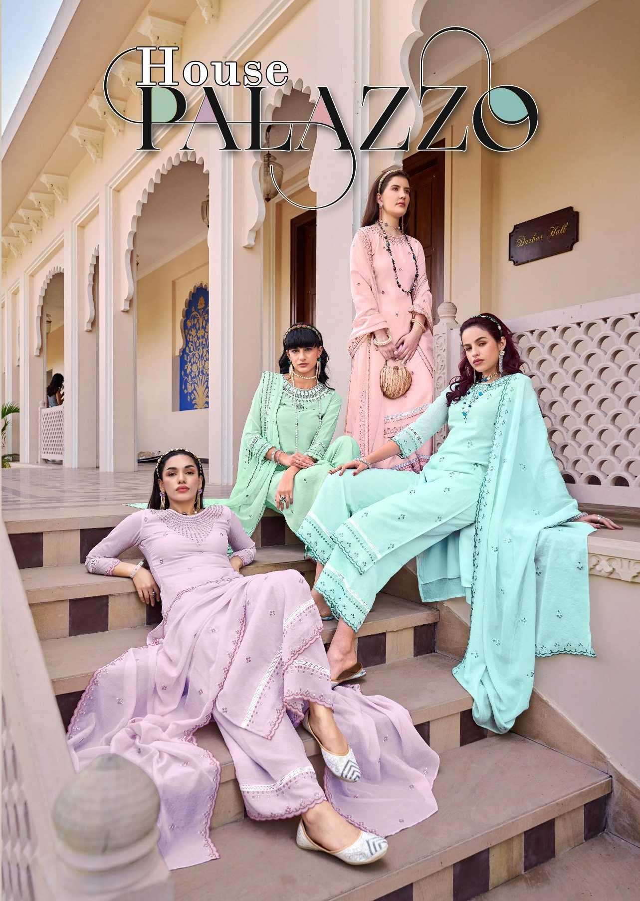 isavasyam palazzo house series 1001-1004 fancy readymade suit 