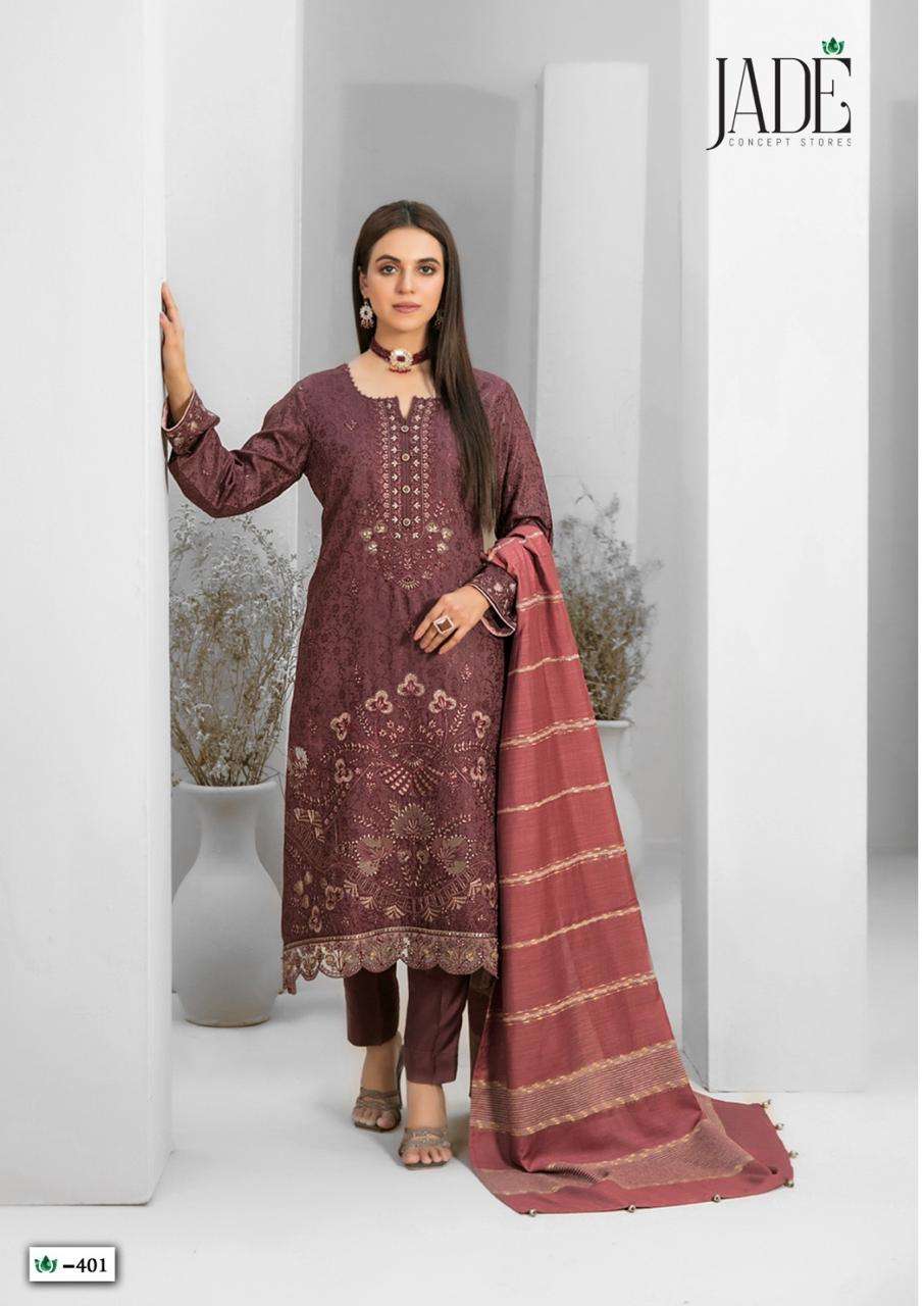 JADE CRIMSON EXCLUSIVE HEAVY LAWN  COLLECTION VOL 4 designer heavy lawn suit