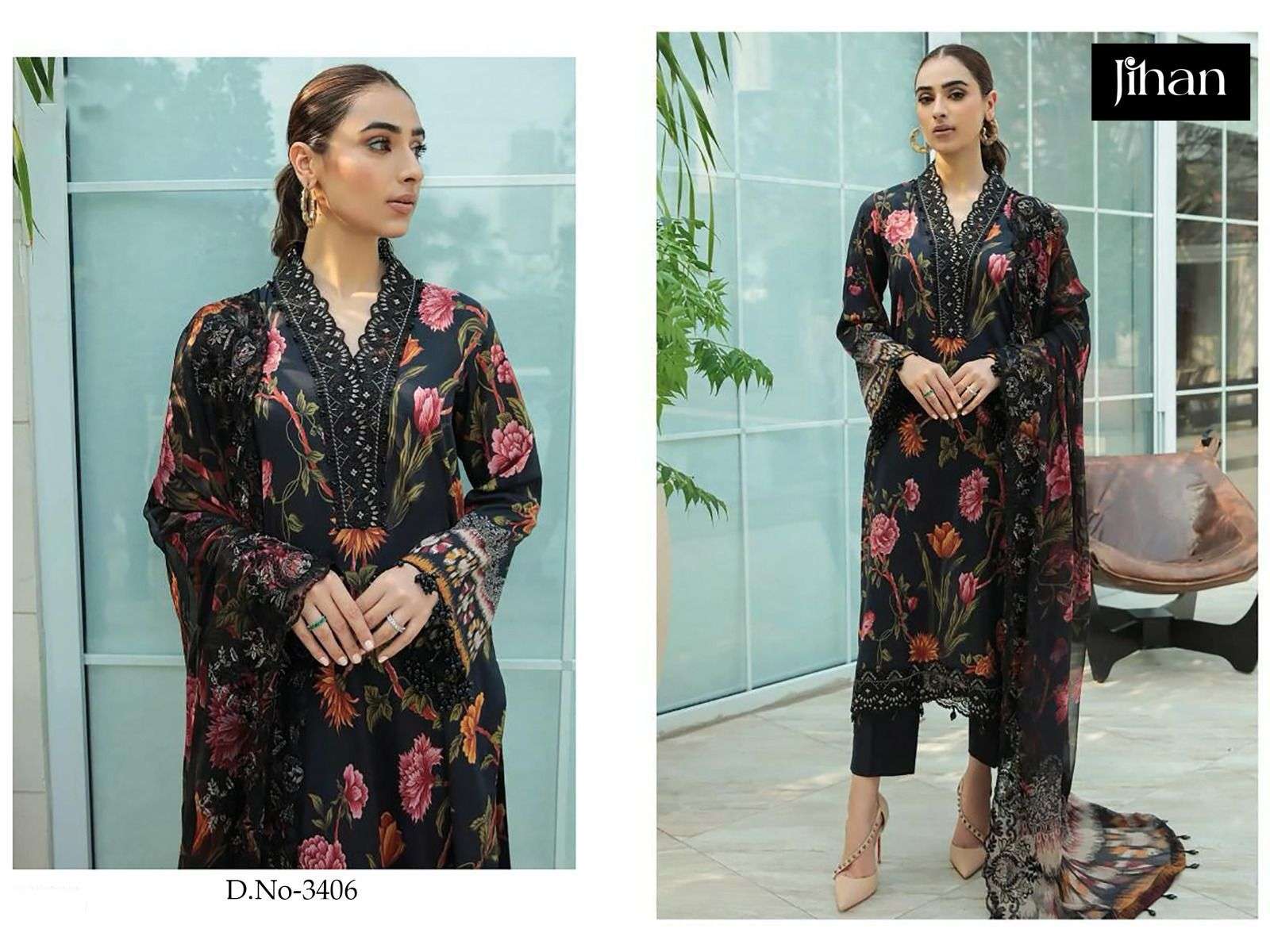 jihan suits series 3406-3407 designer Pure cotton suit