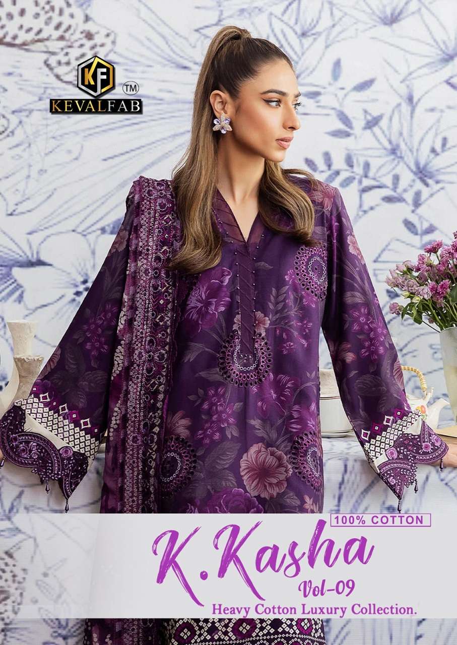 Keval K Kasha Vol-9 series 9001-9006 Heavy Cotton suit