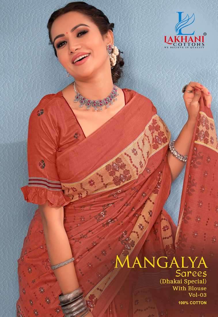 lakhani cotton mangalya vol 3 series 3001-3010 Cotton saree