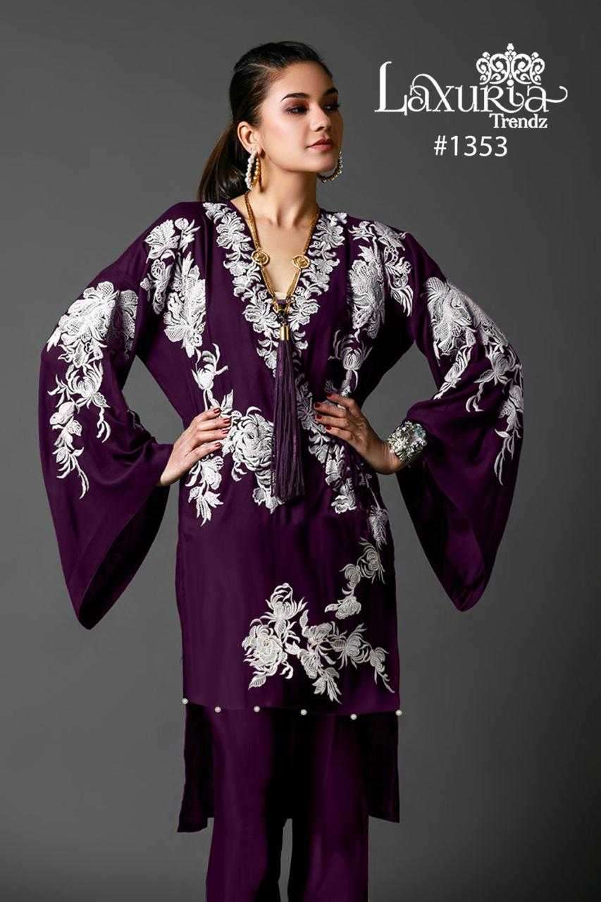 laxuria 1353 Georgette Designer embroidery Tunic 