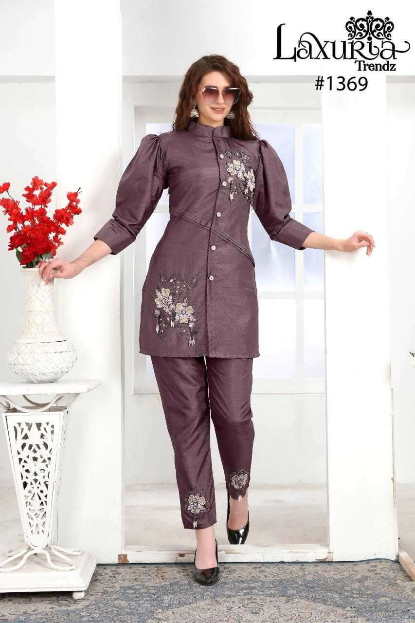 laxuria 1369 SanaYa Satin  Designer Tunic with Gorgeous Handwork 
