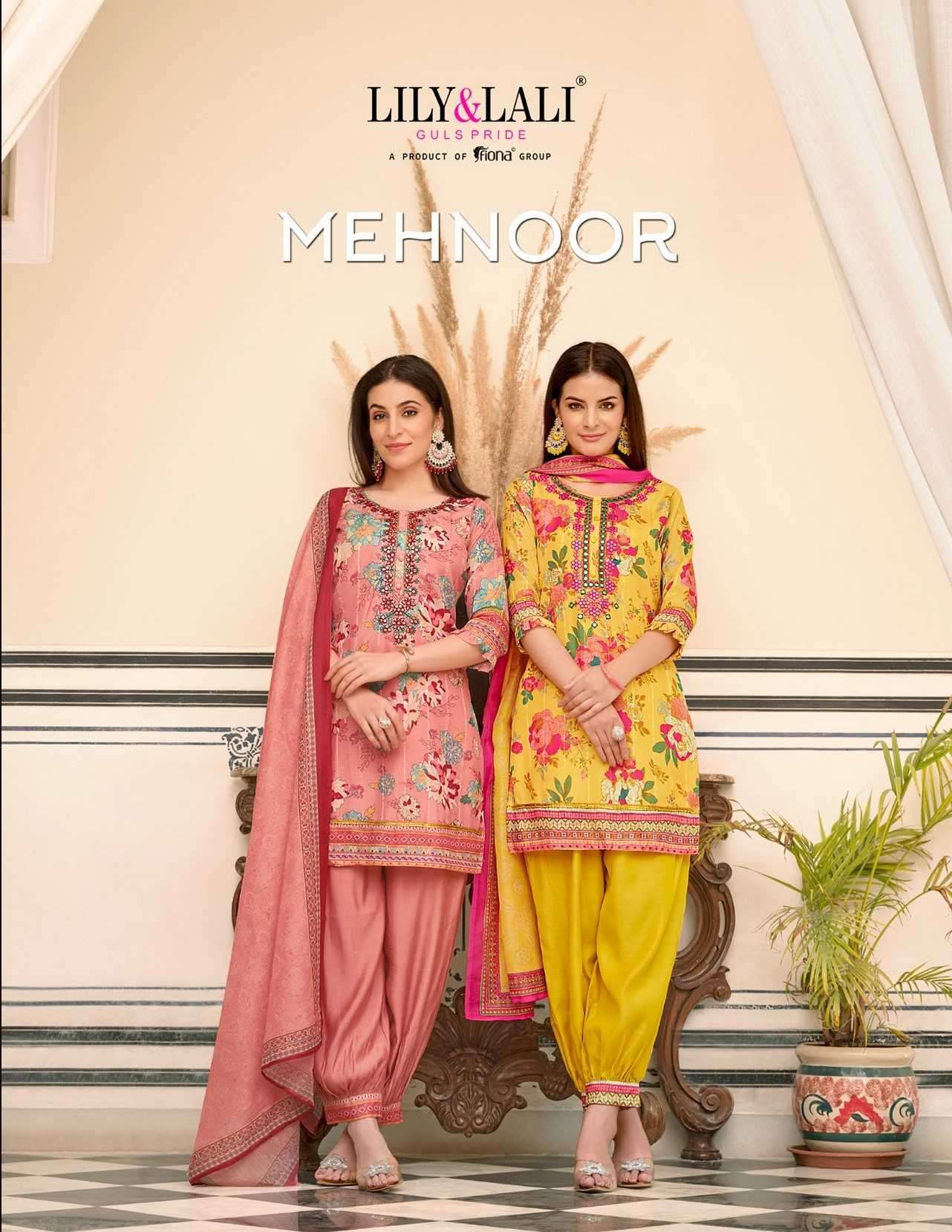 lily and lali mehroon series 15911-15916 muslin silk readymade suit 