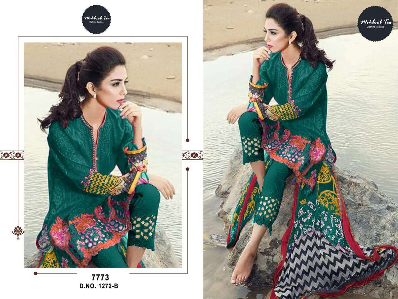 Maria B red rose EXCLUSIVE COLLECTION PURE COTTON suit