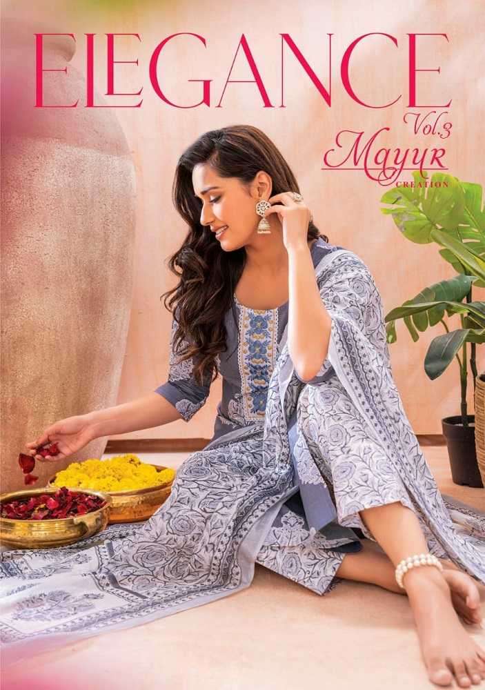 mayur elegance vol 3 series 3001-3010 pure Cotton readymade suit 