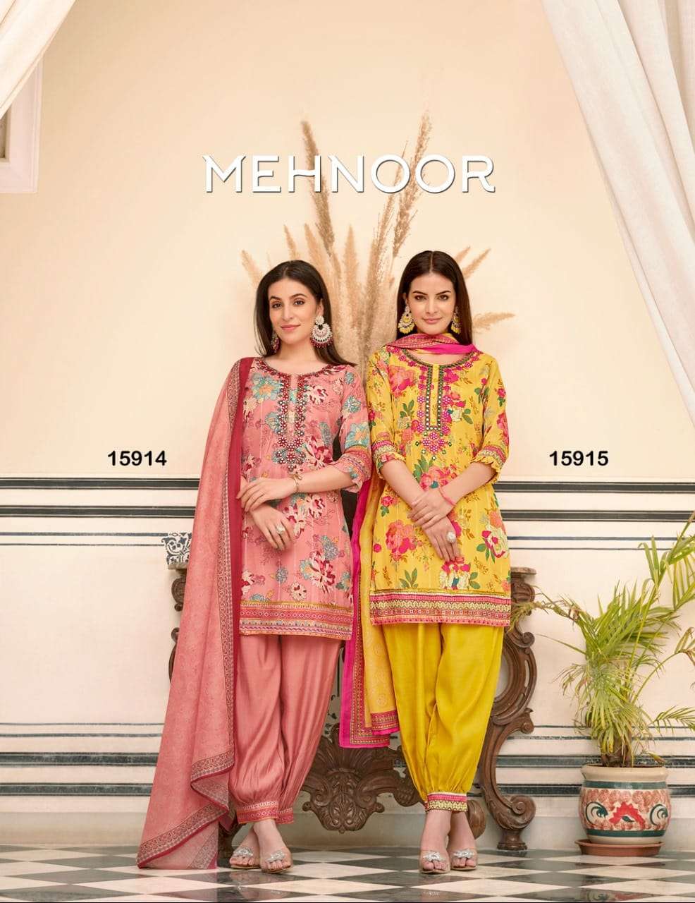 MEHNOOR Premium 2024 Collection designer Maslin Silk readymade suit 