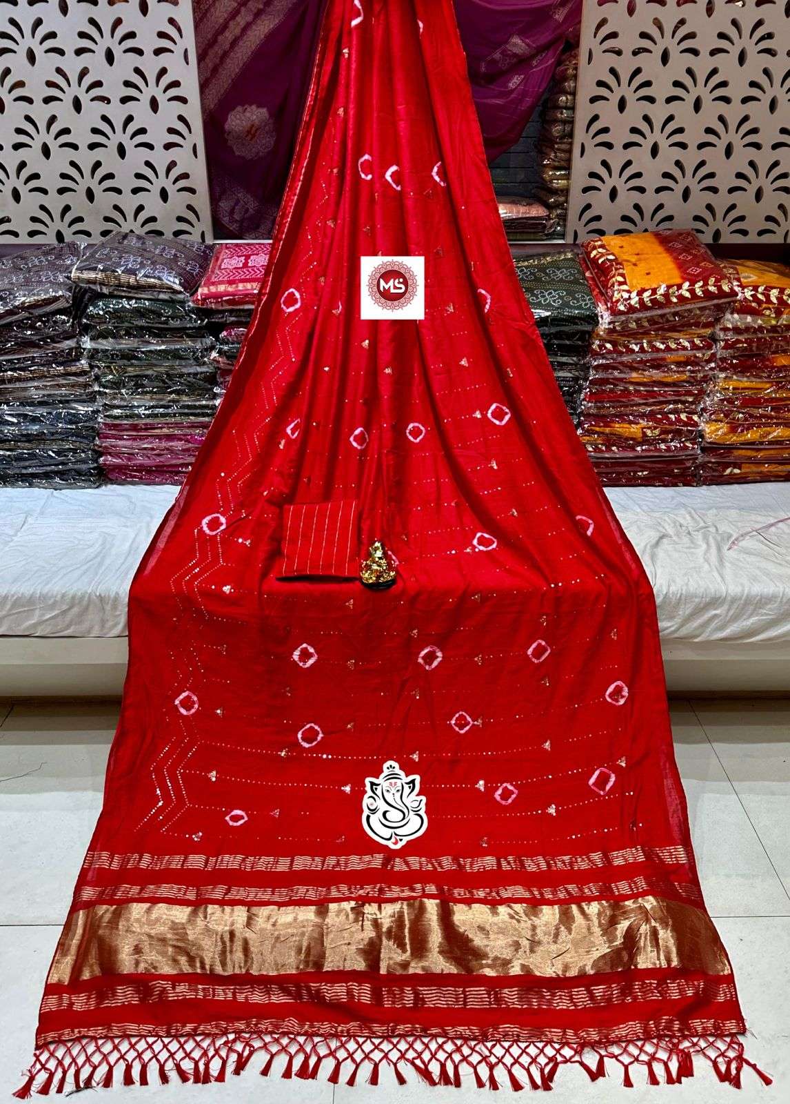 ms brand 0624 designer soft handmade SIBORI cotton silk saree 