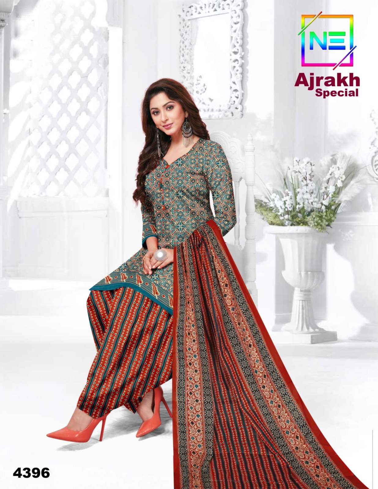 Nemi Ajarakh series 4395-4399 Heavy Lawn Cotton Dress Material