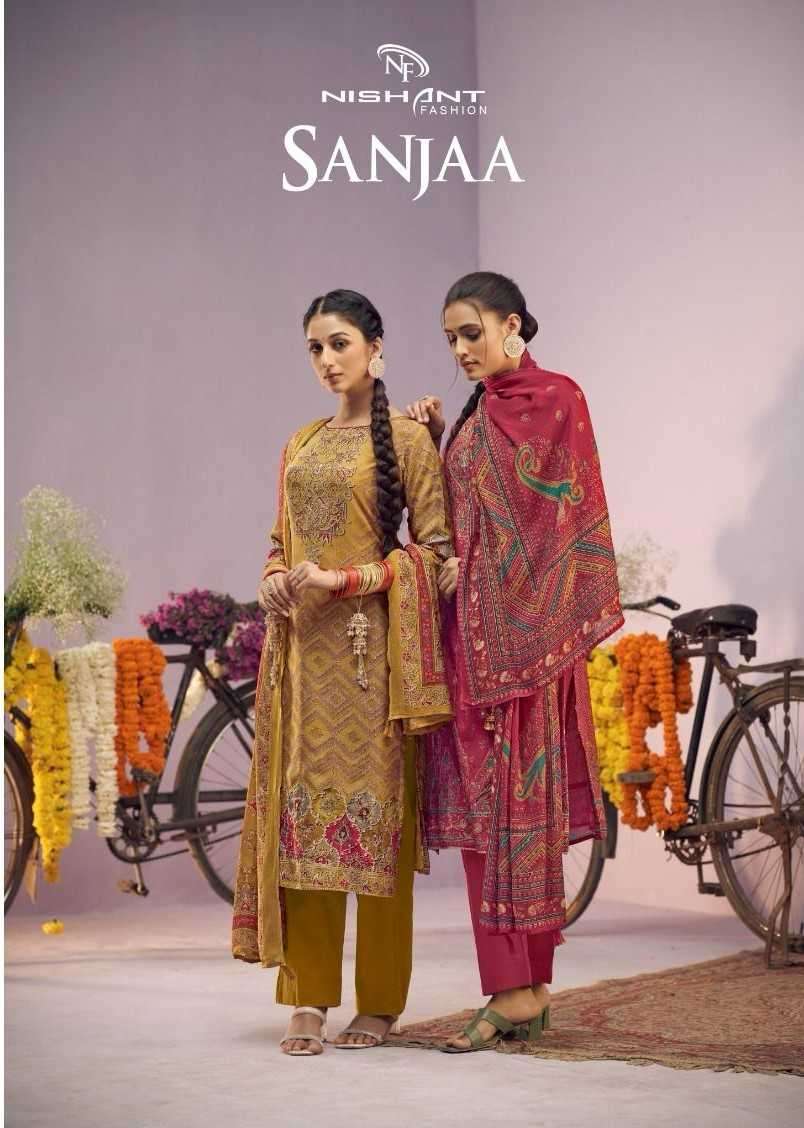 nishant sanjaa series 65001-65006 pure viscose muslin suit 