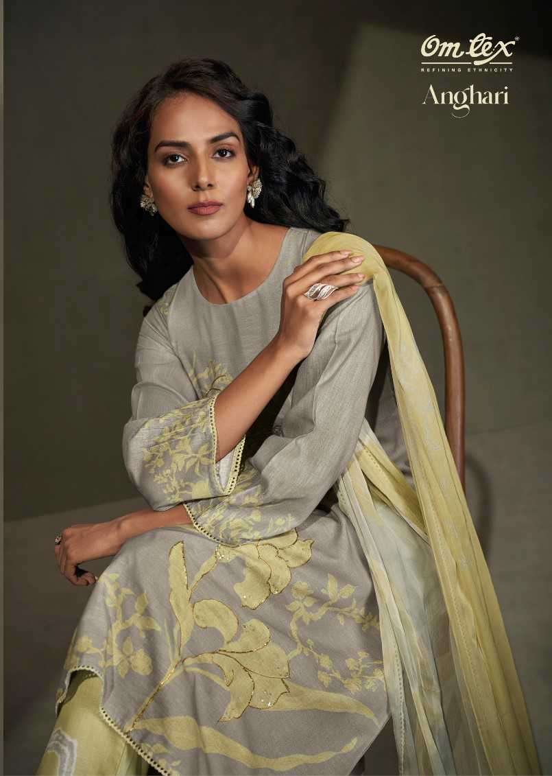 omtex anghari series 3871 linen cotton suit 