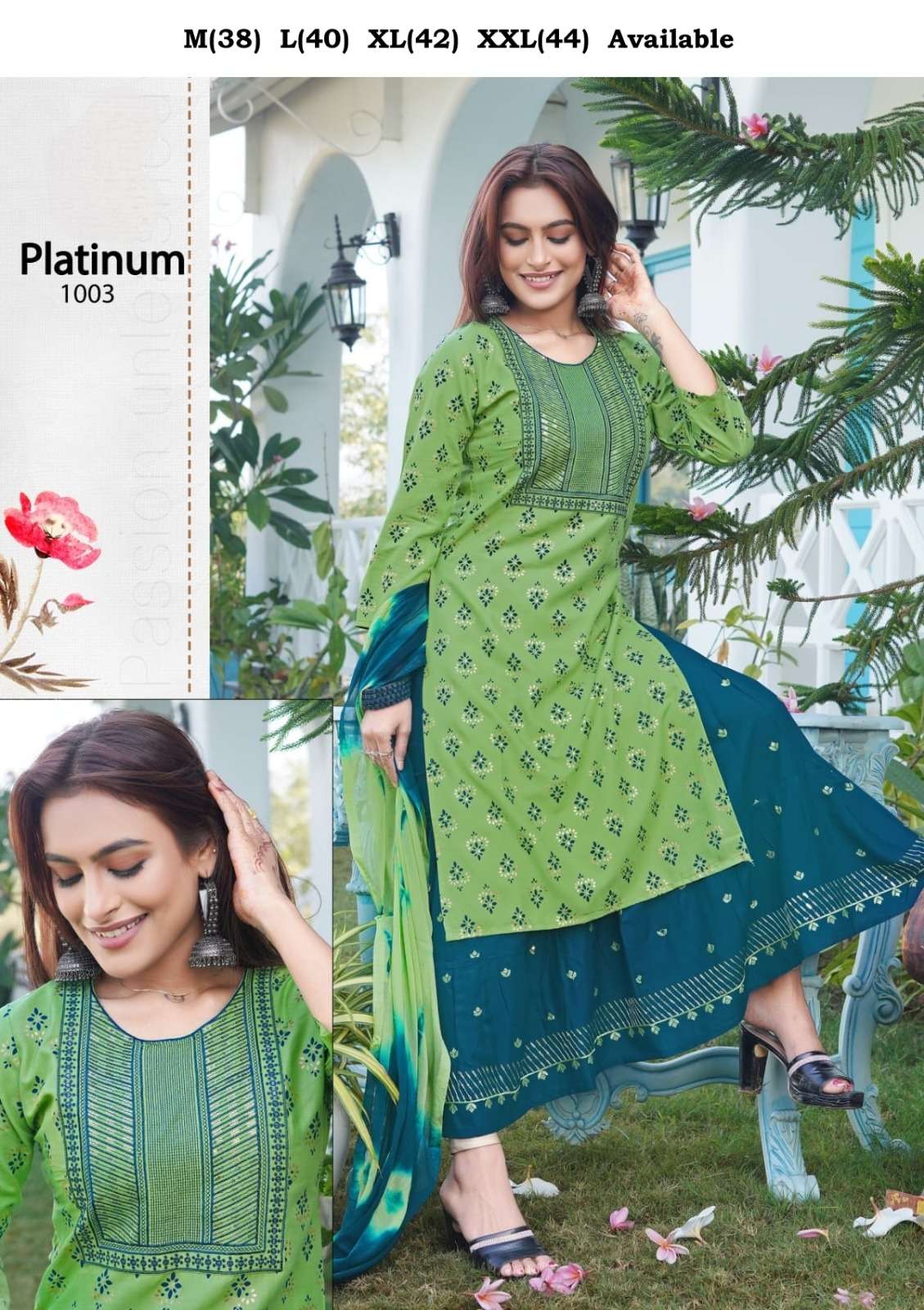 Platinum Vol 2 246 designer Heavy screen print Reyon readymade suit 