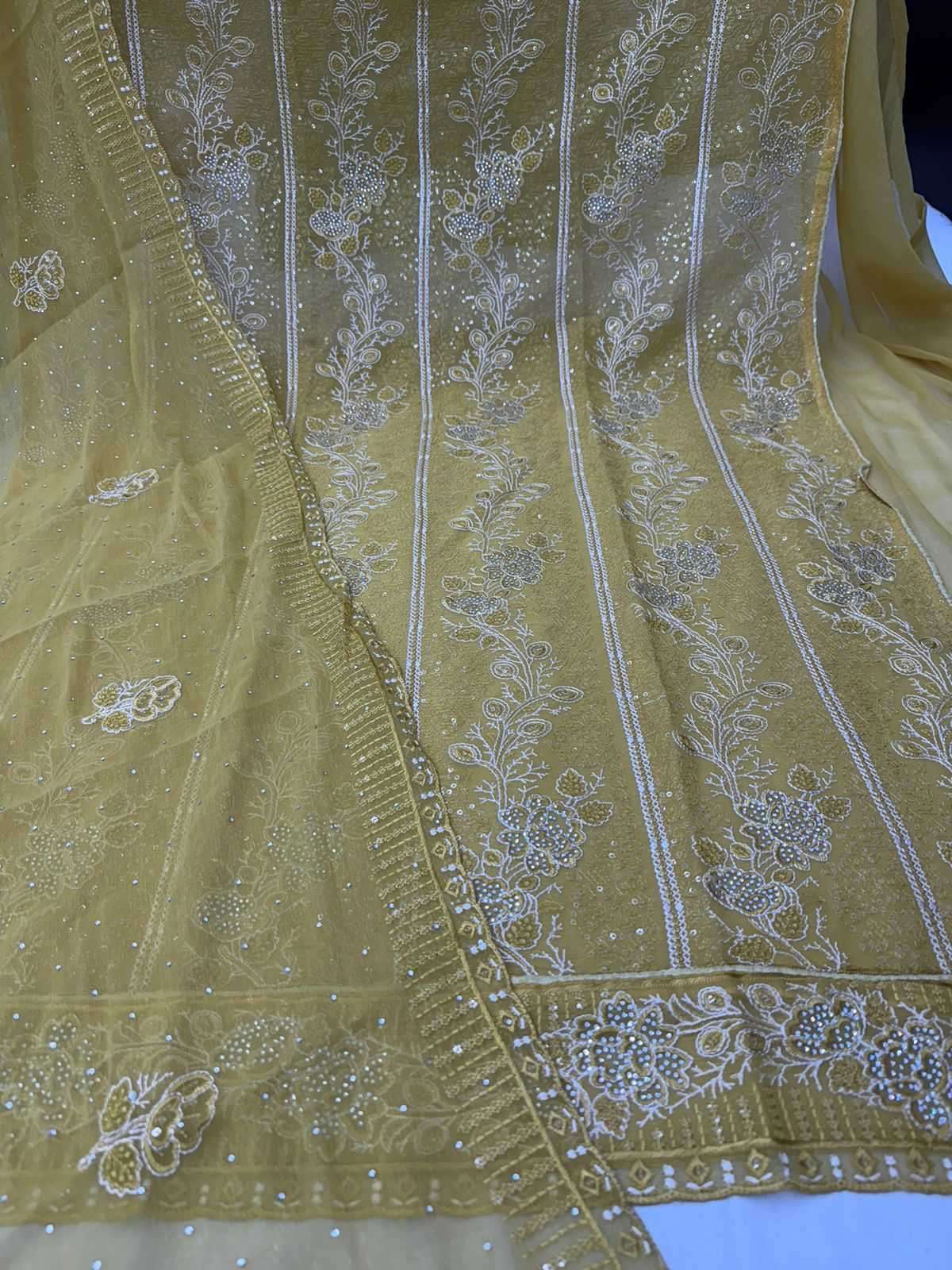 pr dilbara Pure shimmer eid special shimmer unstitch suit