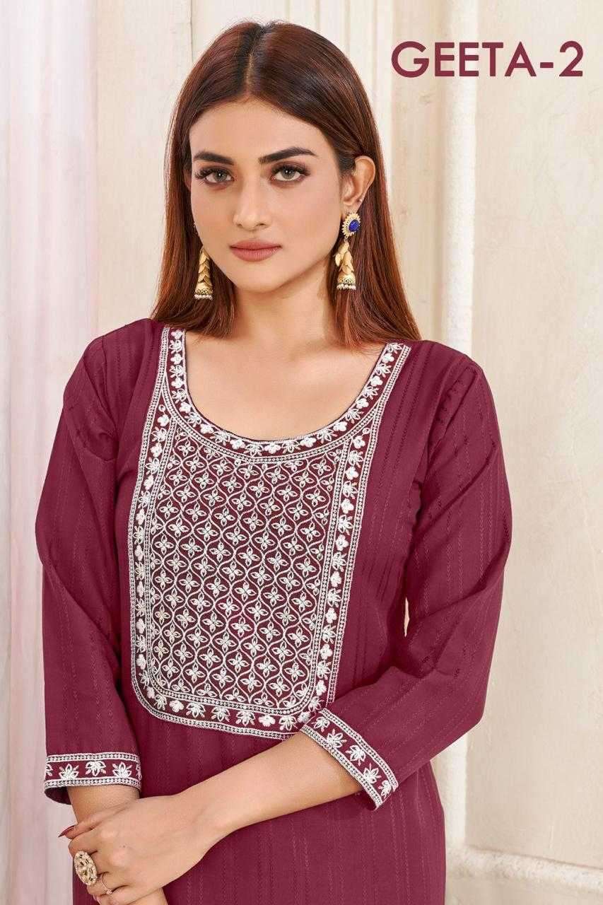 pr geeta vol 2 series 1001-1004 heavy rayon kurti 