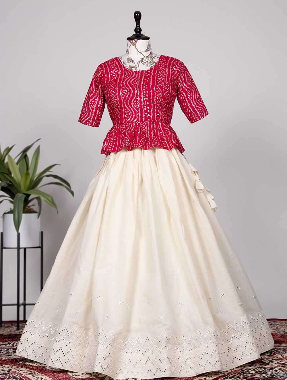 pr nnk1633owt single designer readymade top with skirt