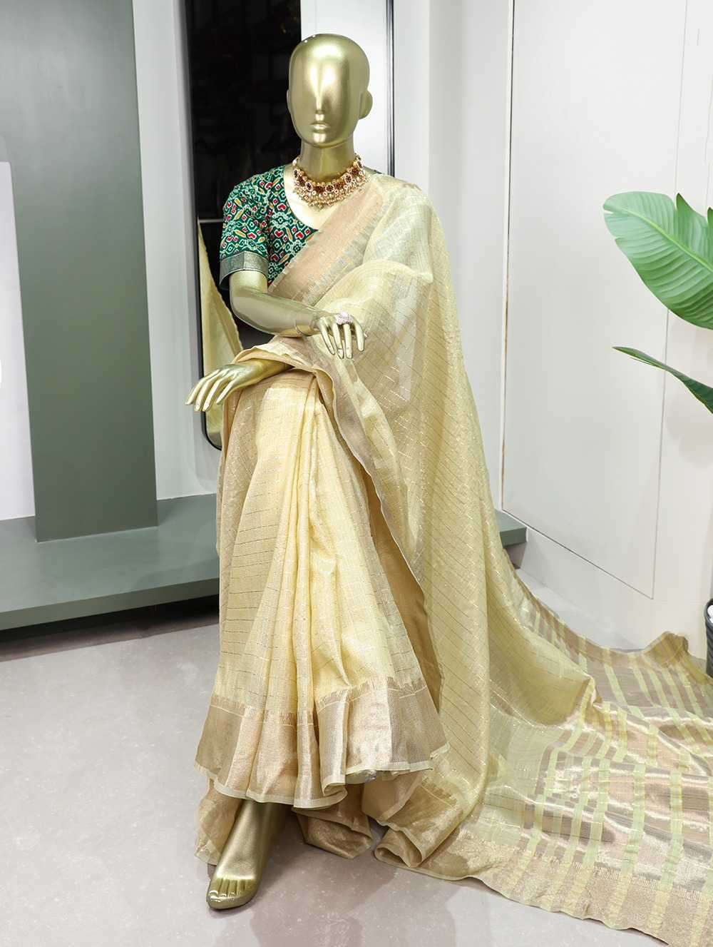 pr ynf7112 Khadi organza Weaving Work saree