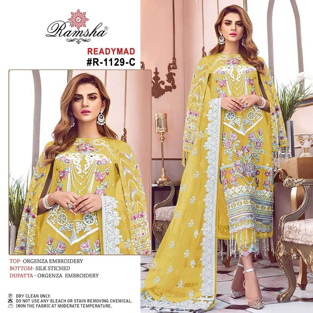 ramsha 1129 nx abcd organza embroidery readymade suit