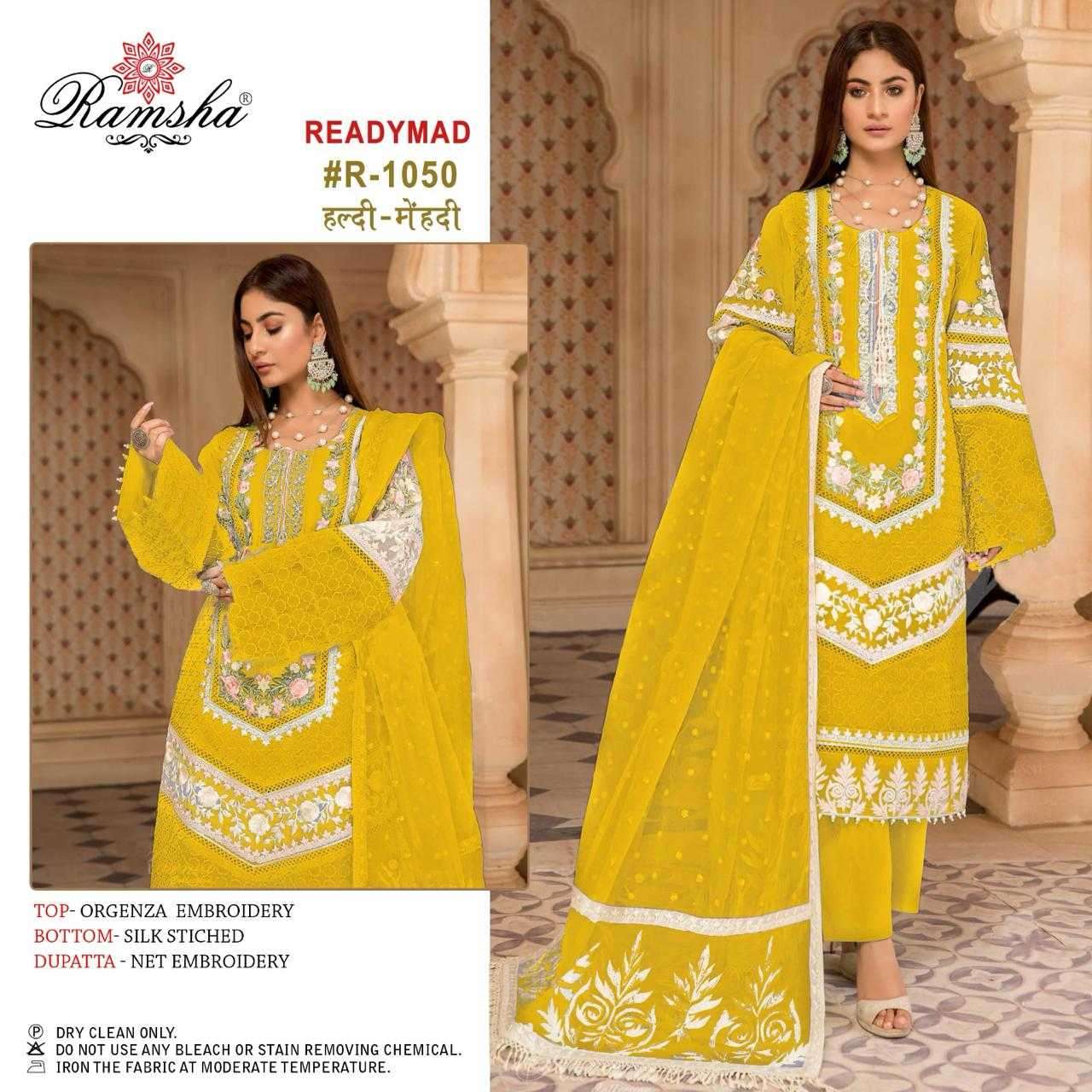 ramsha R-1050 organza embroidery readymade suit 