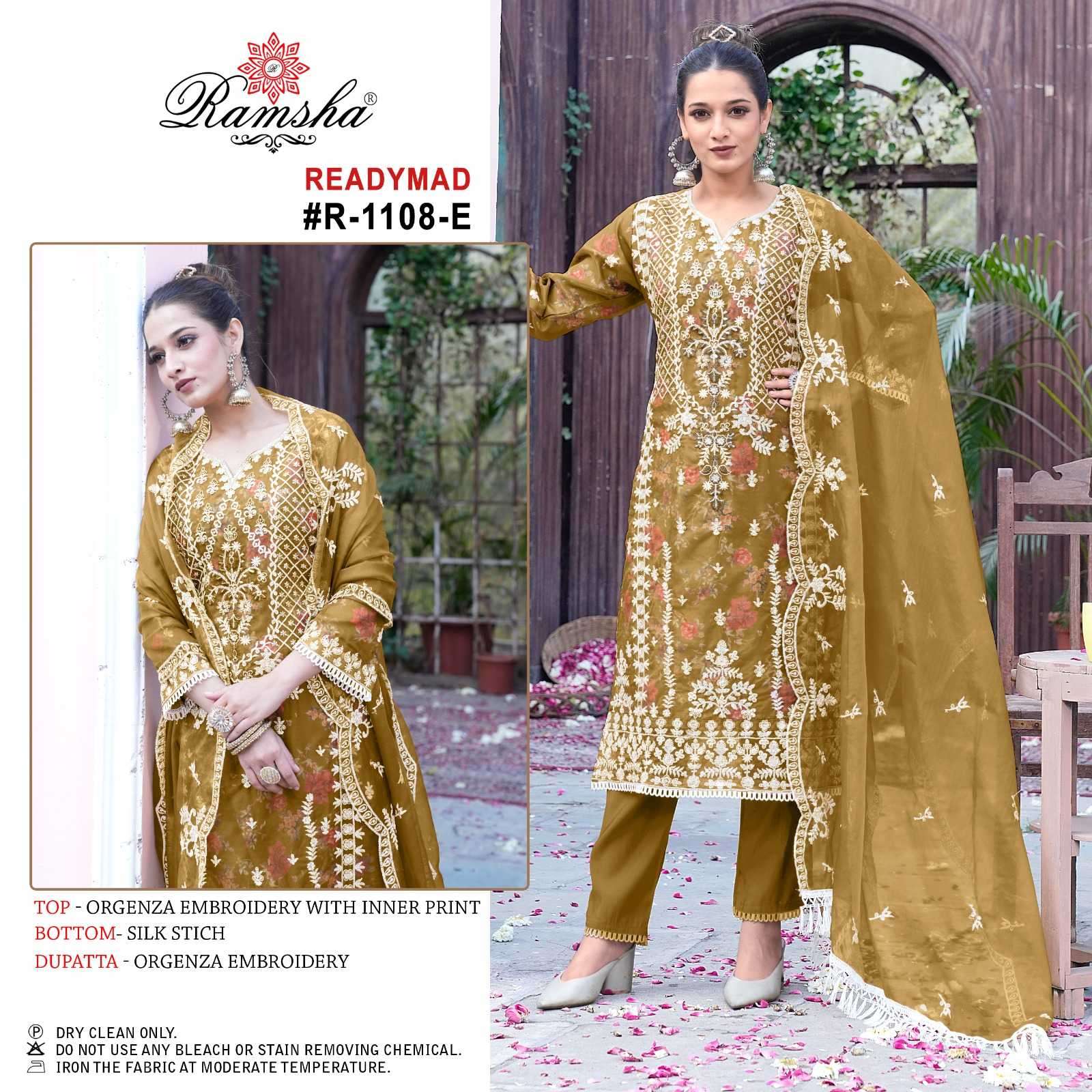 ramsha R-1108 nx organza embroidery readymade suit 