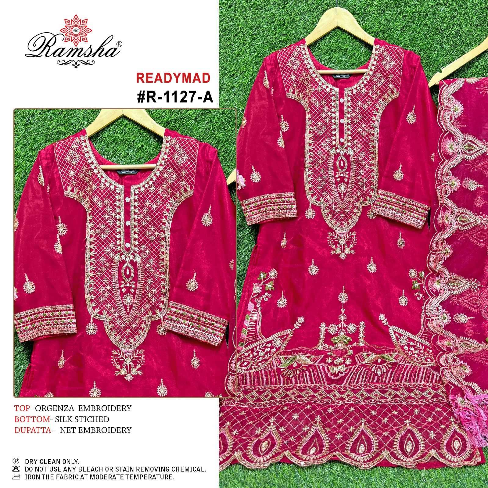 ramsha R-1127 nx organza embroidered readymade suit 