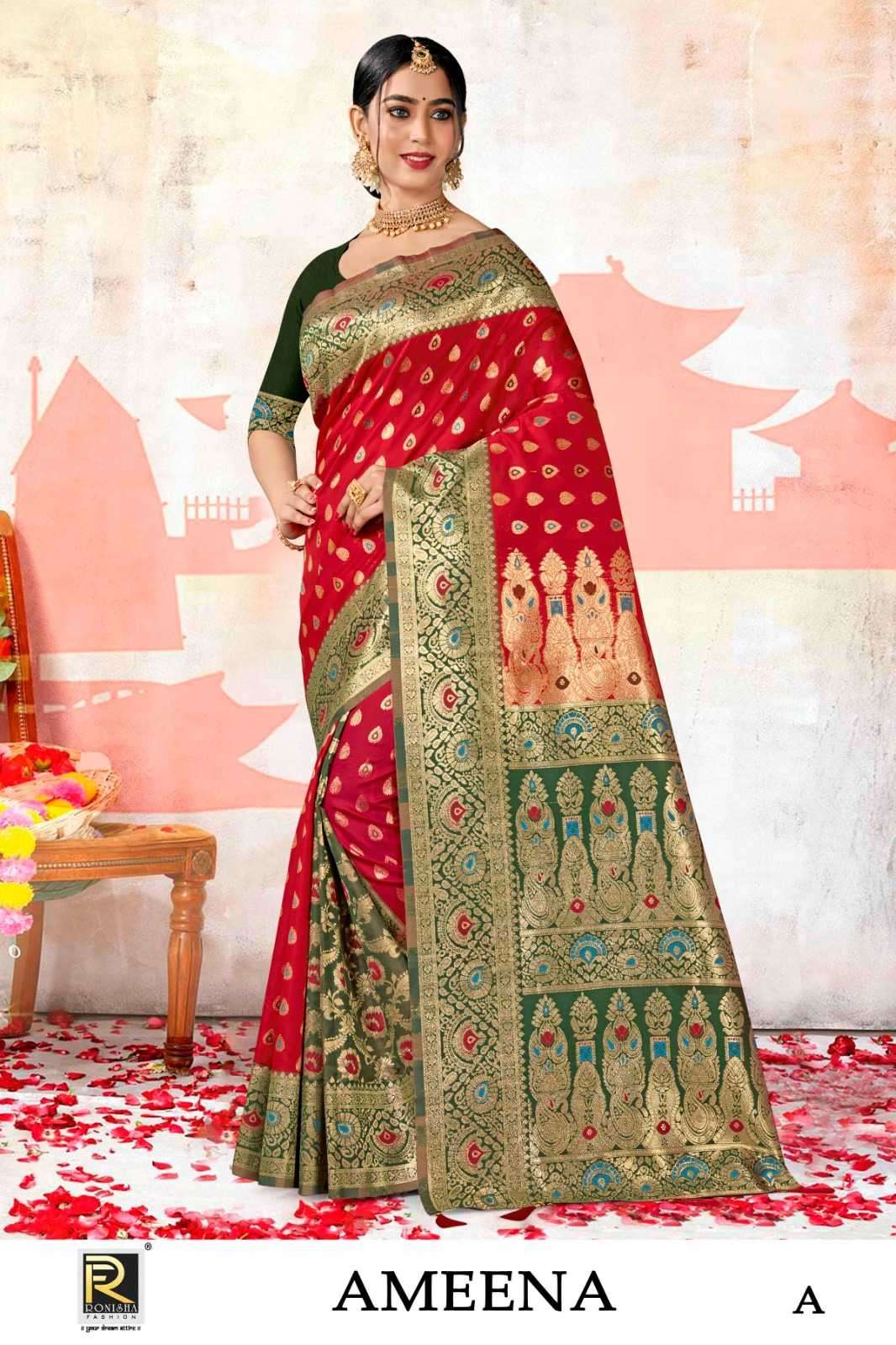 ranjna saree ameena banarasi silk saree