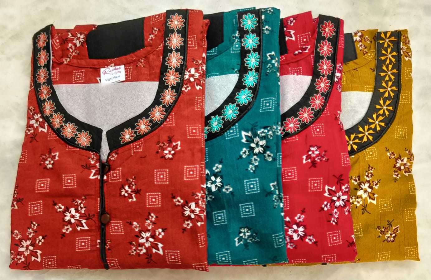 ruchee fashion crush pocket embroidery part 2 women night wear gown