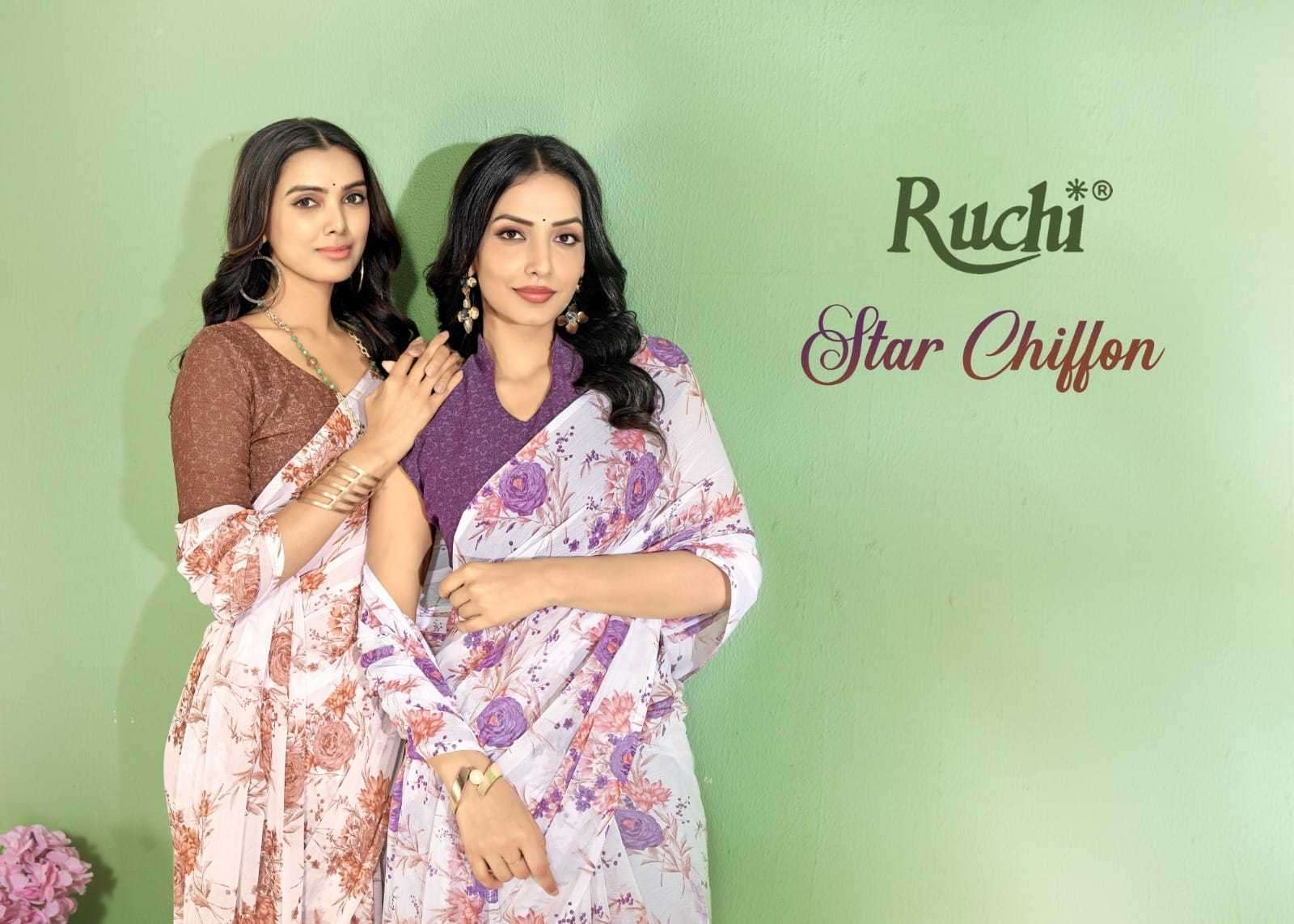 ruchi star chiffon 154 series 31801-31803 Chiffon saree