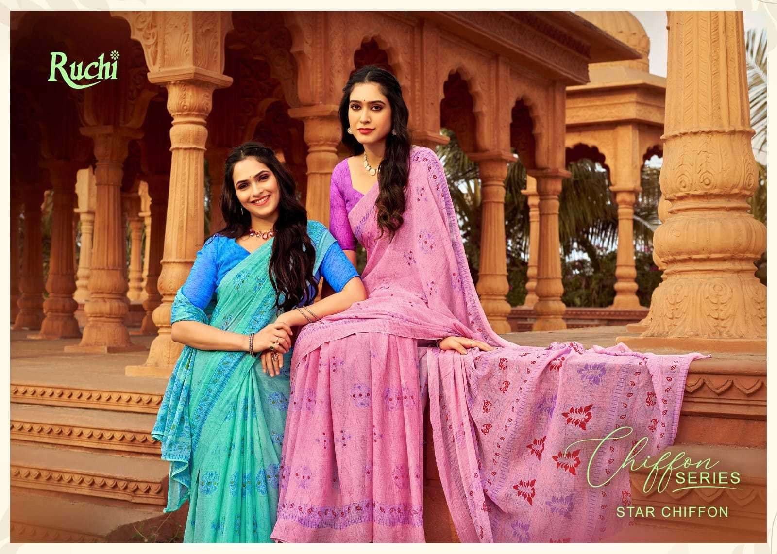 ruchi star chiffon vol 151 series 31201-31203 Chiffon saree