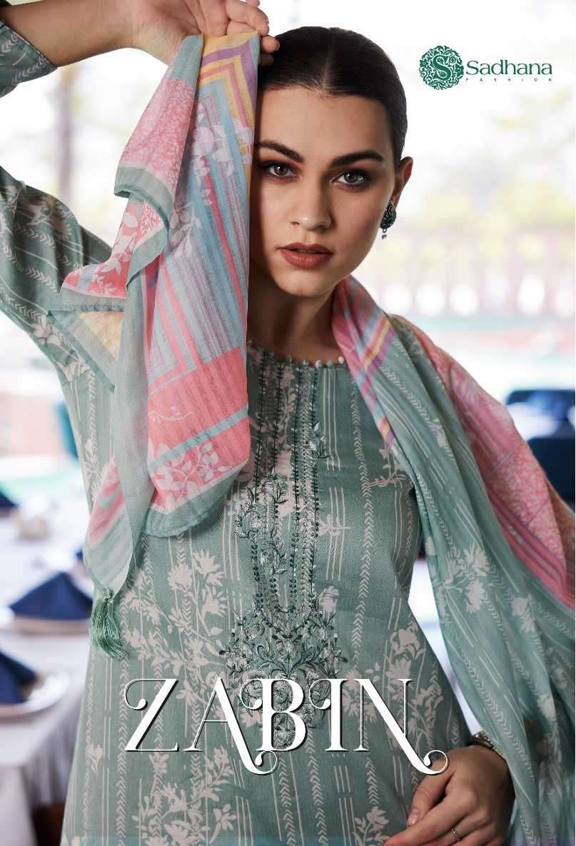sadhana zabin series 1001-1008 pure jam cotton suit 
