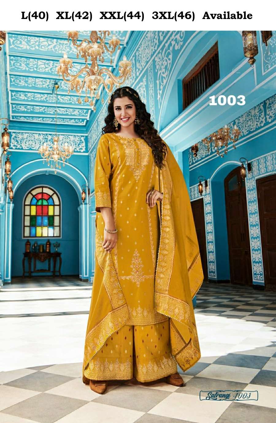 Satrangi designer Heavy Cotton readymade suit 