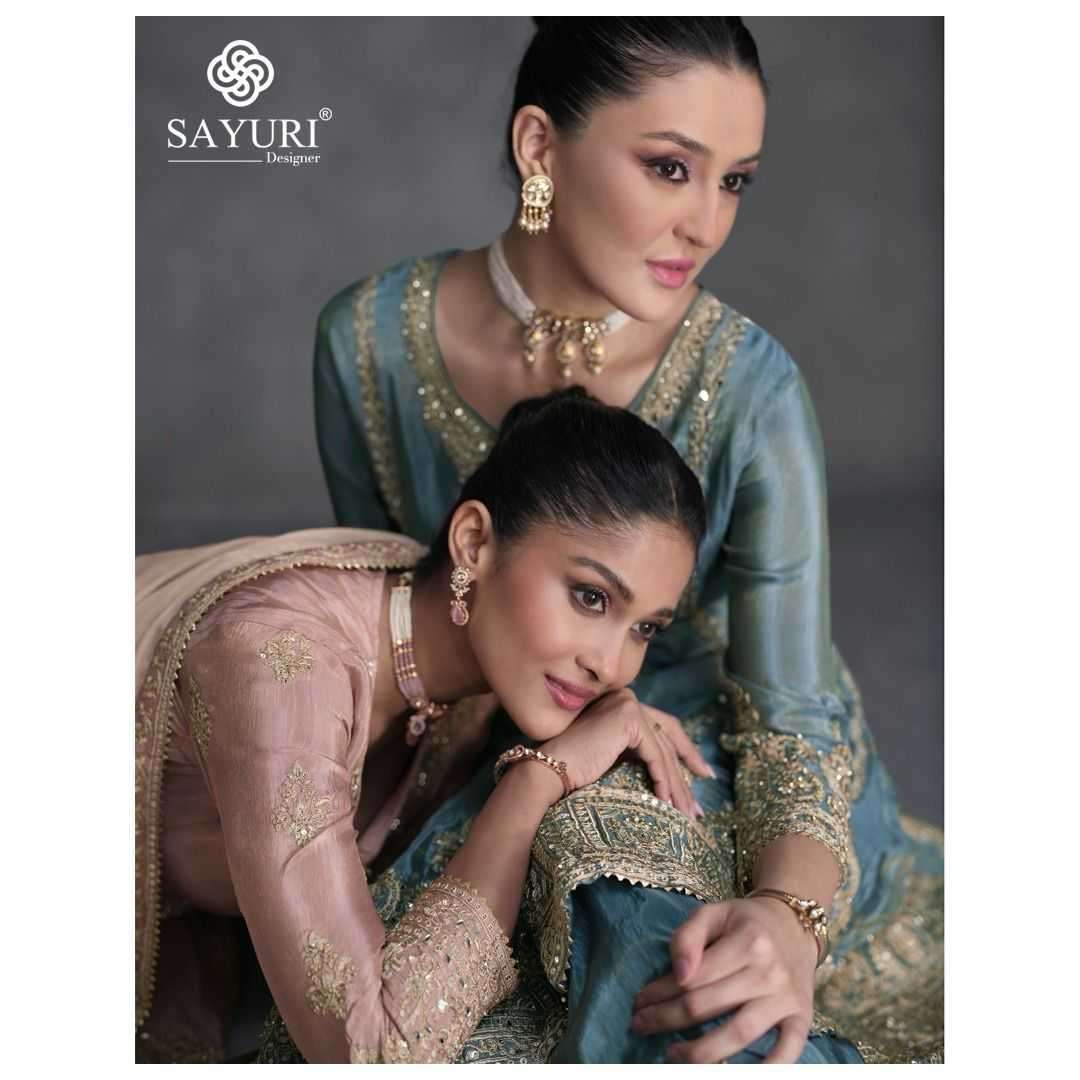 sayuri simar series 5444-5446 organza silk readymade suit 