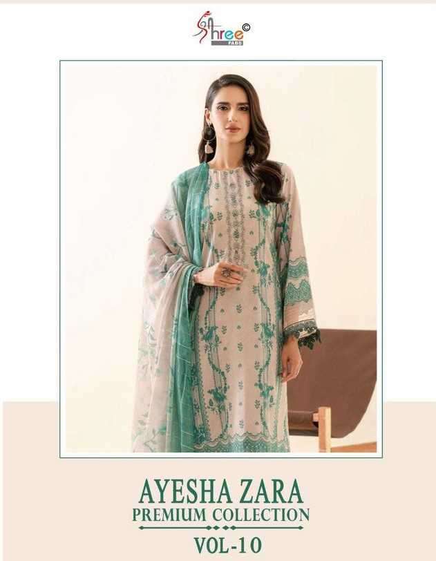 shree fab ayesha zara premium collection vol 10 series 3506-3511 pure cotton suit 