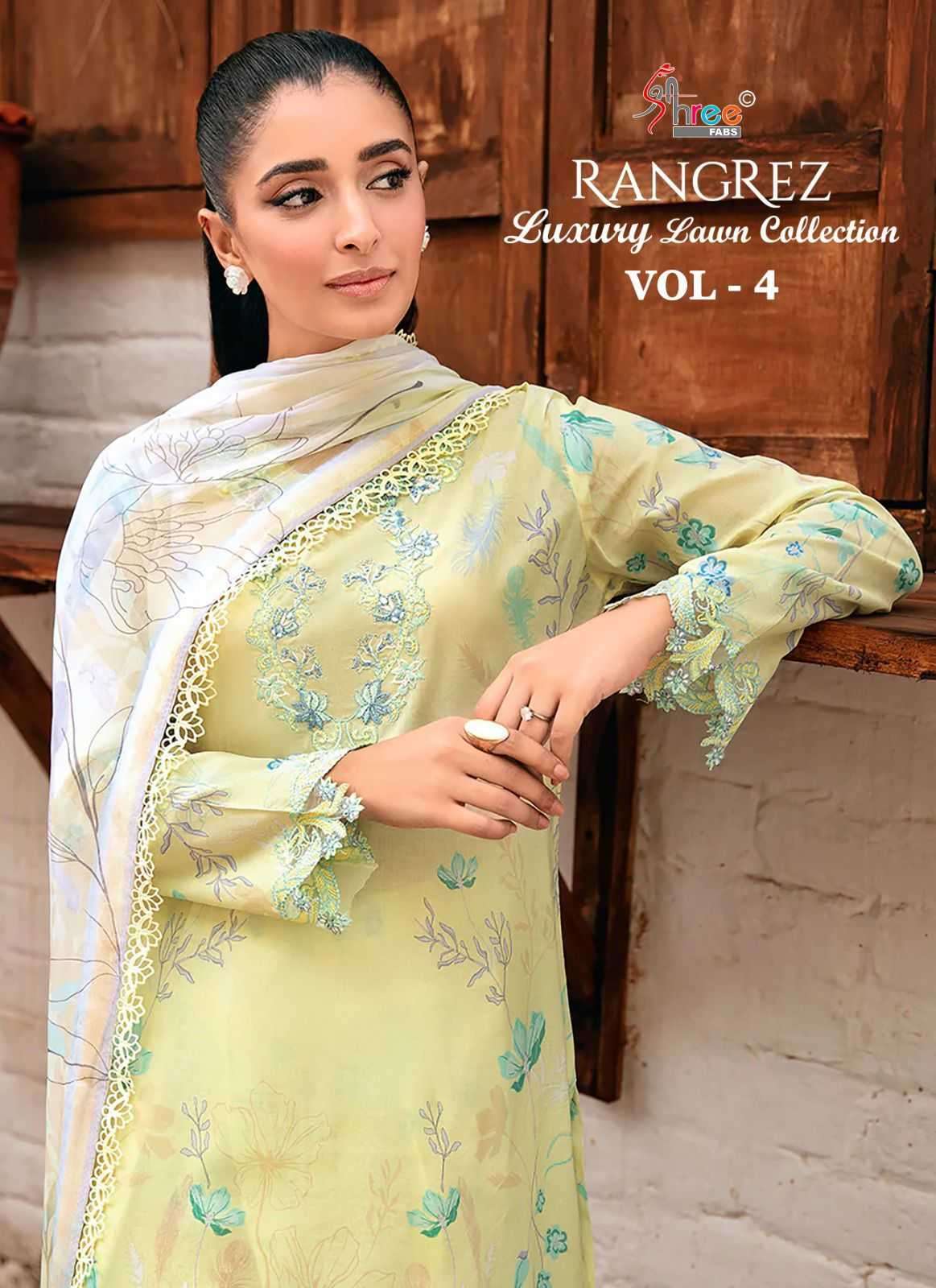 shree fab rangrez luxury lawn collection vol 4 series 3470-3476 pure cotton suit 
